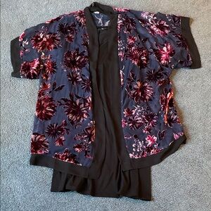 Catherine’s blue burnout sheer kimono shawl robe size 1X